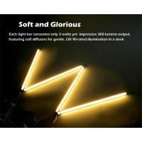 Cefrank Vshape Under Cabinet Lighting Kit 4Pcs 12 Dimmable Slim Led Light Bars For Showcase Shelf Seamless Illumination 1