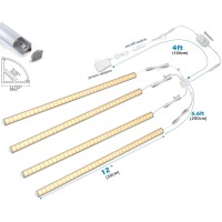 Cefrank Vshape Under Cabinet Lighting Kit 4Pcs 12 Dimmable Slim Led Light Bars For Showcase Shelf Seamless Illumination 1