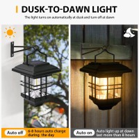 Solar Lantern Outdoor Hanging Solar Lights, Solar Outdoor Lights Waterproof, Outdoor Solar Lanterns, Anti-Rust Solar Lights With Hooks, Replaceable & 1 Spare Bulb, 4 Pack