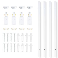 Vanoopee H Track Lighting Rails Kit 13Ft H Type Track Rails White With End Caps And Live End Feed Connector Compatible With Si