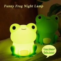 Smoorita Night Light For Kids Cute Frog Night Lamp Bedroom Nightlight For Girls Boys Teens Usb Rechargeable Silicone Animal Ni