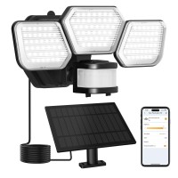 Orein Smart Solar Outdoor Light 4400Mah App Control 2400Lm 330 Adjustable Solar Flood Lights 240 Motion Sensor Outdoor Lights Ip