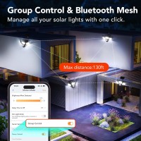 Orein Smart Solar Outdoor Light 4400Mah App Control 2400Lm 330 Adjustable Solar Flood Lights 240 Motion Sensor Outdoor Lights Ip