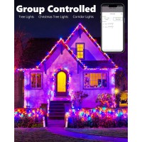 Flacchi Smart Christmas Lights 66 Ft 200 Led Smart Color Changing String Lights App Controlled Rgb Christmas Lights For Hallow