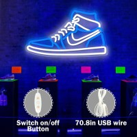 Jianjung Sneaker Neon Sign Sports Shoe Neon Signs For Wall Dimmable Led Boys Neon Lights For Bedroom Man Cave Home Party Pub Neo