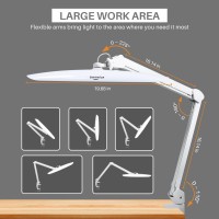 Bemelux 117Pcs Led Clamp Desk Lamp 20 Inch Metal Swivel Arm With Protective Casing 2200 Lumens Dimmable Task Lamp For Reading