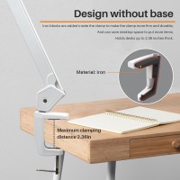 Bemelux 117Pcs Led Clamp Desk Lamp 20 Inch Metal Swivel Arm With Protective Casing 2200 Lumens Dimmable Task Lamp For Reading