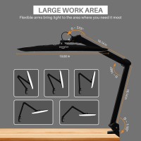 Bemelux 117Pcs Led Clamp Desk Lamp 20 Inch Metal Swivel Arm With Protective Casing 2200 Lumens Dimmable Task Lamp For Reading