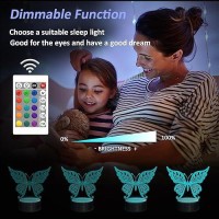 Okiyid Butterfly Night Light Butterfly Gift 3D Butterfly Light With Remote And Touch Control 3D Butterfly Night Light Kids Ro