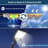 Waitscher Solar Street Light 2000W Outdoor Flood Light With App 250000Lm Waterproof Dusk To Dawn Motion Sensor Light