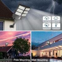 Waitscher Solar Street Light 2000W Outdoor Flood Light With App 250000Lm Waterproof Dusk To Dawn Motion Sensor Light