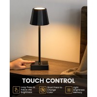 Niaycouky Cordless Table Lamp For Bedroom, 8000Mah Battery Operated Rechargeable Touch Lamp With Usb Ports, Portable Led Desk Lamp 3 Color Stepless Dimming, Living Room/Restaurant//Bars/Party/Camping