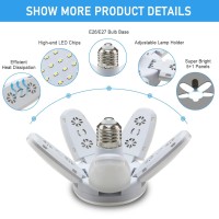 4Pack Led Garage Lights 60W 6000Lm Garage Light Mini Led Garage Ceiling Lights With 5 Adjustable Panels 6500K Garage Lights