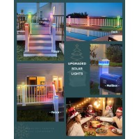 Moondeage Rgbwarm Solar Post Cap Lights 50 Lumen Outdoor 4X4 35X35 45X45 Or 55X55 Led Fence Deck Patio Garden Post Lig