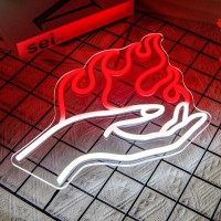 Halloween Neon Sign Halloween Hand Fire Neon Signs For Wall Decor Led Signs Night Light Signs Skeleton Skull Halloween Hangin