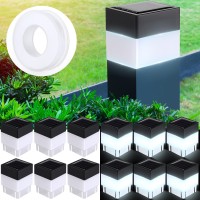 Hicarer 12 Pack Solar Fence Post Cap Lights 2In X 2In Solar Post Cap Lights Solar Fence Lights For Garden Solar Post Cap Light