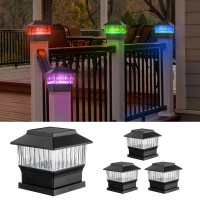 Moondeage Rgbwarm Solar Post Cap Lights 50 Lumen Outdoor 4X4 35X35 45X45 Or 55X55 Led Fence Deck Patio Garden Post Lig