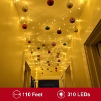 Upgraded 111Ft 310 Led Christmas String Lights With Remote, Waterproof 8 Modes Twinkle Lights For Christmas Tree, Fairy Lights For Outdoor/Indoor/Holiday/Party/Garden Decorations - Warm White