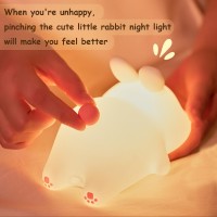 Jgmztzt Baby Night Light For Kids Touch Easter Rechargeable Rabbit Lamp Kids Lights For Bedroom Led Portable Bunny Night Light