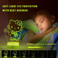 Zehaiylf Cat Night Light Kitty Lamp With Remote Smart Touch 7 Colors 16 Colors Changing Opreated Dimmable Lamp Childrens