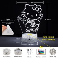 Zehaiylf Cat Night Light Kitty Lamp With Remote Smart Touch 7 Colors 16 Colors Changing Opreated Dimmable Lamp Childrens