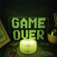 Gameover Game 3D Usb Led Gaming Light For Game Room Office Decoration, Game For Kids, Gamers, Challenges, Gaming Table Decor (Gameover Game-16 Colors)