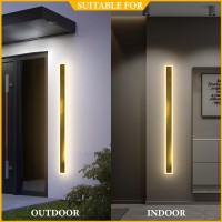 2 Pack 40 Inch Modern Outdoor Wall Light, Outdoor Garage Wall Mount Lights, Modern Rgb Led Long Waterproof Wall Light, Exterior Wall Light Sconce Fixtures