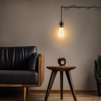 3Pack Plug In Hanging Light Kit E26E27 Vintage Hanging Lights With Plug In Cord Retro Pendant Light Kit 12Ft Cord With Onof