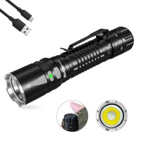 Wurkkos Td03 Led Tactical Flashlight High Lumens Rechargeable Flashlights With Tail Rotary Switch 1800 Lumens 5000K 1158Ft Long