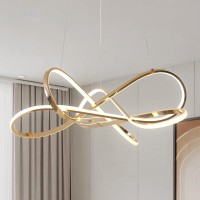 ??? Modern Led Chandelier Lamp Island Hanging Lamp, Smart Lamp App And Remote Control Dimmable Kitchen Lighting Fixture, Bedroom Lighting Fixtures (Gold Plated L 75W)