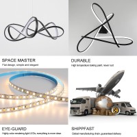 ??? Modern Led Chandelier Lamp Island Hanging Lamp, Smart Lamp App And Remote Control Dimmable Kitchen Lighting Fixture, Bedroom Lighting Fixtures (Black Painted S 50W)