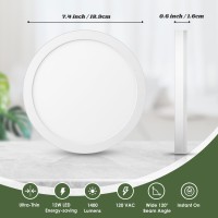 Led Flush Mount Ceiling Light With Night Light, 5Cct Dimmable Led Ceiling Light Fixture, 12W 1400Lm 2700K/3000K/3500K/4000K/5000K Selectable, 7 Inch Round Modern Ceiling Lamp For Bedroom, Set Of 2