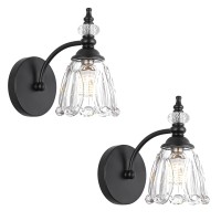 Ditoon Vintage Black Wall Sconces Set Of Two Matte Black Bathroom Vanity Light Fixtures G9 Bulbs Bathroom Sconces Set Of 2 Gl