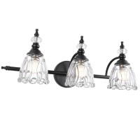 Ditoon Matte Black Bathroom Vanity Light Farmhouse Bathroom Light Fixtures Over Mirror 3 Light Vanity Lighting Fixtures Flowe