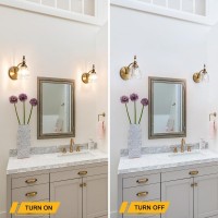 Ditoon Vintage Brass Wall Sconces Set Of Two Brushed Gold Bathroom Vanity Light Fixtures G9 Bulbs Bathroom Sconces Set Of 2 G