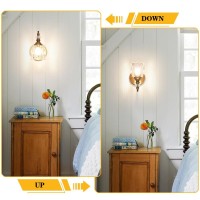 Ditoon Vintage Brass Wall Sconces Set Of Two Brushed Gold Bathroom Vanity Light Fixtures G9 Bulbs Bathroom Sconces Set Of 2 G