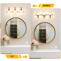 Ditoon Brushed Gold Bathroom Vanity Light Farmhouse Brass Bathroom Light Fixtures Over Mirror 3 Light Vanity Lighting Fixtures