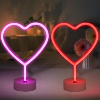 Brightdeck 2 Pack Heart Neon Signs Led Pink Heart Neon Sign Battery Operated Or Usb Powered Decoration Lamp Neon Lights Heart