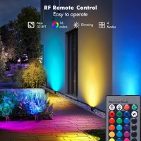 Lemonbest Landscape Lighting 6W Rgb Color Changing Halloween Landscape Lights 120V Christmas Outdoor Led Spotlight With Remote