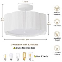 Giutna Rattan Ceiling Light Fixtures Flush Mount 3Light Boho Light Fixtures Ceiling Mount For Bedroom Close To Ceiling Light Mo