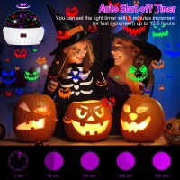 Halloween Projector Night Light With Skull And Jack Olantern Faces Theme Skeleton Night Light With Timer Bat Light Projector