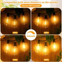 200Ft Outdoor String Lights St38 Led String Lights Waterproof Dimmable Lights String Shatterproof With 104 Bulbs 2700K Outsid