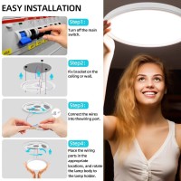 Aurorast Led Flush Mount Ceiling Light 12Inch 24W 2400Lm 3000K4000K6000K Selectable Ceiling Light Fixtures For Bedroom Livi