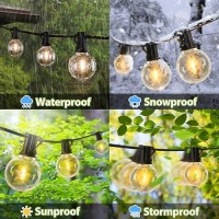 200Ft Outdoor String Lights Waterproof Outside Patio String Lights With 102 Shatterproof Dimmable G40 Led Globe Bulbs Connecta