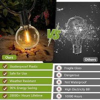 200Ft Outdoor String Lights Waterproof Outside Patio String Lights With 102 Shatterproof Dimmable G40 Led Globe Bulbs Connecta