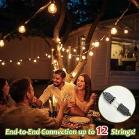 200Ft Outdoor String Lights Waterproof Outside Patio String Lights With 102 Shatterproof Dimmable G40 Led Globe Bulbs Connecta