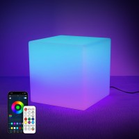 Loftek Color Changing Night Light, 16-Inch Smart Cube Light With Bluetooth App And Remote Control, Music Sync, 220 Scene Styles, Led Furniture For Living Room, Bedroom, Gaming Room(Corded Electric)