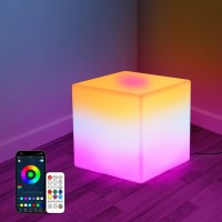 Loftek Color Changing Night Light, 12-Inch Smart Cube Light With Bluetooth App And Remote Control, Music Sync And 220 Scene Styles, Led Furniture For Living Room, Bedroom, Gaming Room(Corded Electric)