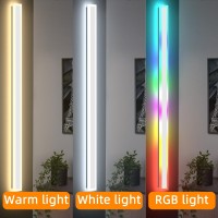 2 Pack Outdoor Wall Lights, Modern Long Led Wall Sconce, Waterproof Ip65 Warm/Rgb 110V Outdoor Garage Lights Wall Mount Frosted White Acrylic Exterior Light Fixture For Patio (White 60In)