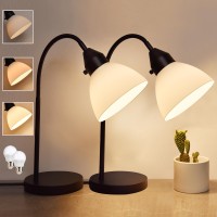 2 Pack Led Desk Lamp For Home Office 3 Levels Dimmable Reading Light Flexible Gooseneck Table Lamp For Bedside Office Rotary S